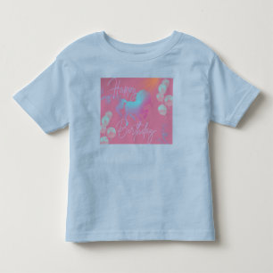 Camiseta Infantil Festa de aniversário Pastel Unicorn
