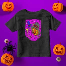 Camiseta Infantil Festa de Halloween Roxo Jack O'Lanterna