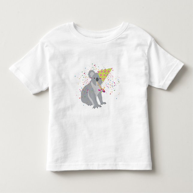 Camiseta Infantil Festa de Koala - Animais em uma Festa (Frente)
