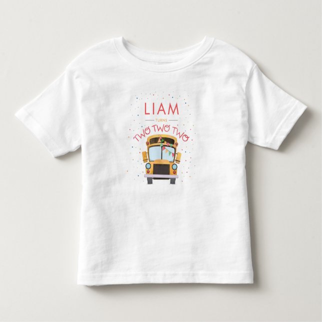 Camiseta Infantil Festa de Ônibus segundo aniversário (Frente)