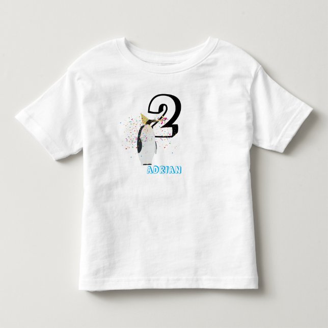 Camiseta Infantil Festa de Pinguins - Festa de Aniversário de Animai (Frente)