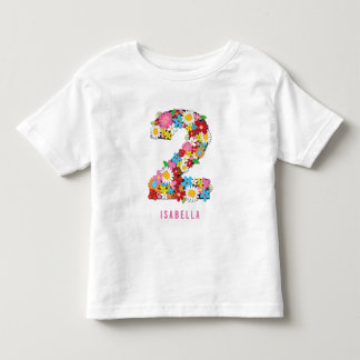 Camiseta Infantil Festa de segundo aniversário do Jardim das Flores