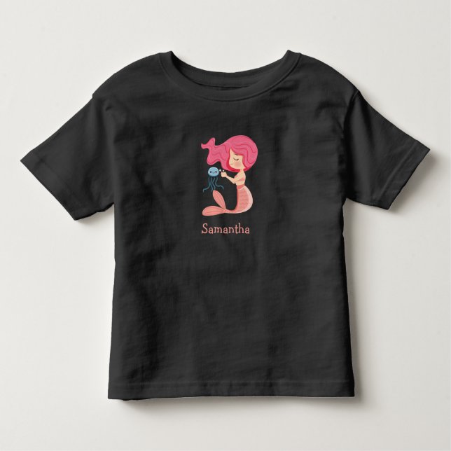 Camiseta Infantil Festa de Sereia de Aniversário (Frente)