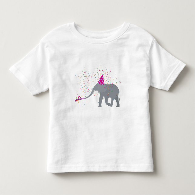 Camiseta Infantil Festa do Elefante - Animais se Divertindo (Frente)