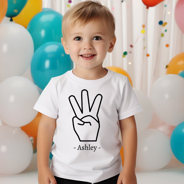 Camiseta Infantil Festa para bebês de 3 anos, aniversário de 3 anos (Criador carregado)