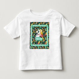 Camiseta Infantil Festa Vibrante de Papagaios: Floresta Tropical de
