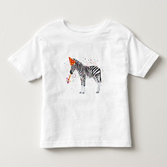 Camiseta Infantil Festas de zebra - Animais com festa (Frente)