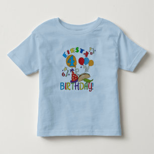 Camiseta Infantil Fiesta 4º aniversário T-shirts e presentes