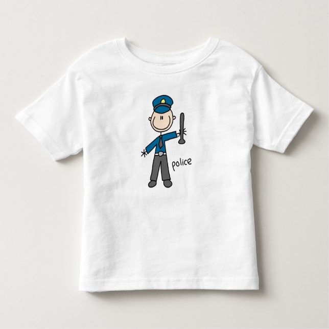 Camiseta Infantil Figura da vara do agente da polícia (Frente)