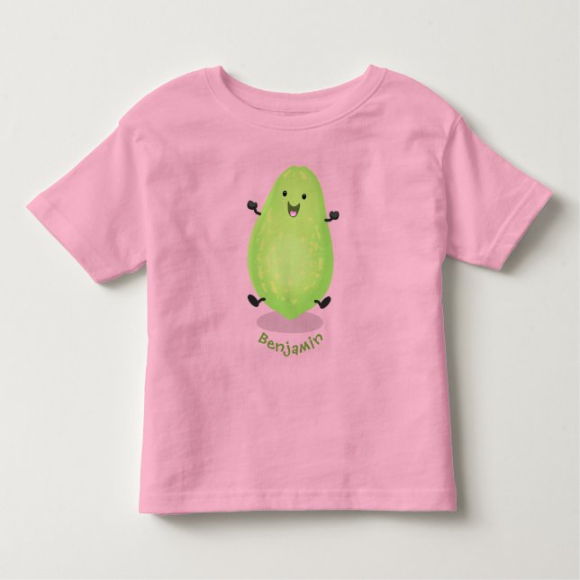 Camiseta Infantil Figura de desenho animado da pata de papaya kawaii (Frente)