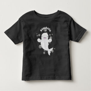 Camiseta Infantil Figura de desenho animado de bolhas de baleia belu