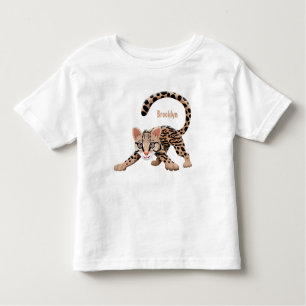 Camiseta Infantil Figura de desenho animado de ocelot bonito