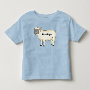 Camiseta Infantil Figura de desenho animado de ovelhas bonitas e fel