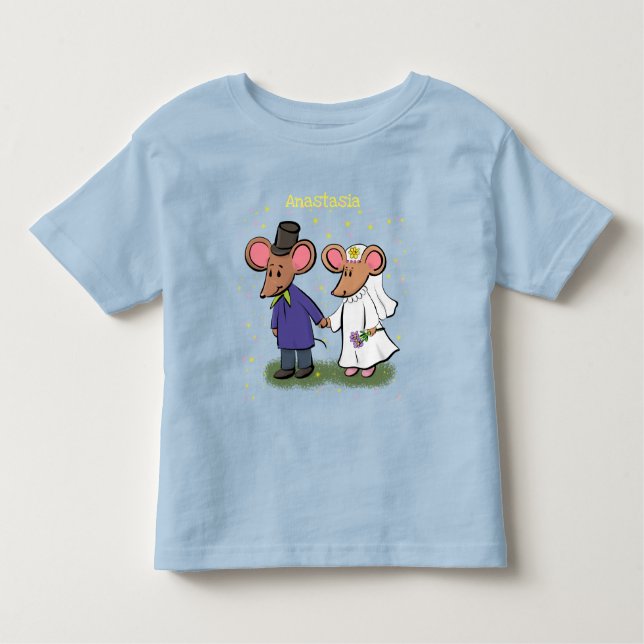 Camiseta Infantil Figura de desenho animado do casal do mouse (Frente)