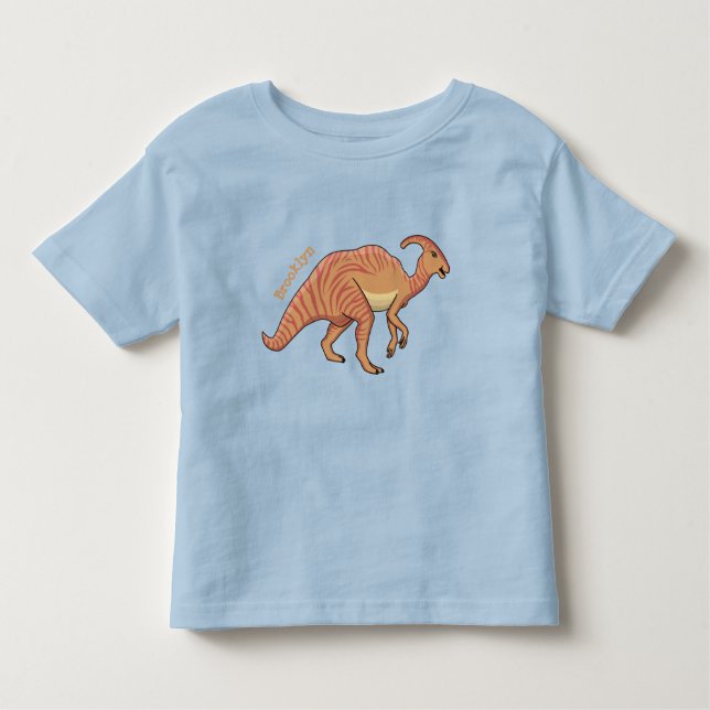Camiseta Infantil Figura de desenho animado do dinossauro do parasau (Frente)