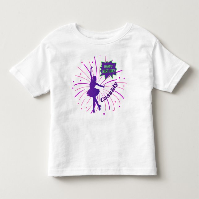 Camiseta Infantil Figura de Patinação Artística Personalizada de Ani (Frente)