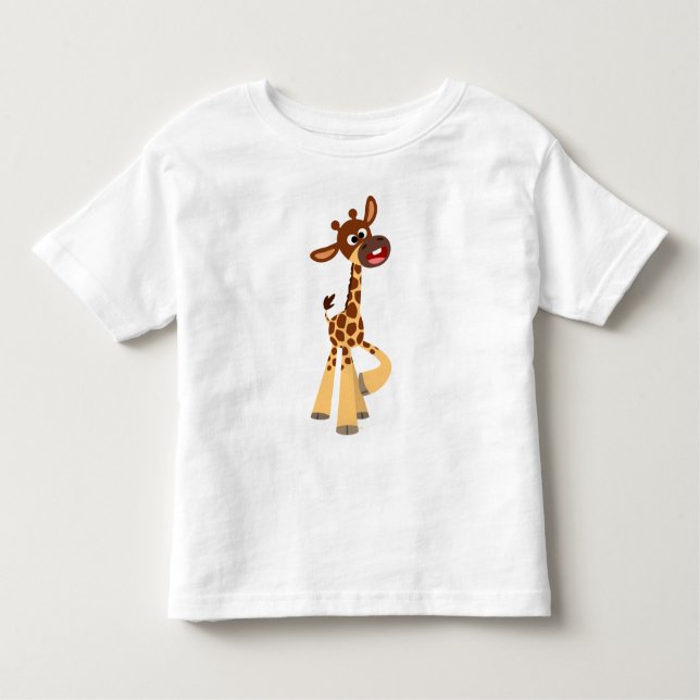 Camiseta Infantil Filheira de Cartoon Bonita Girafa Filheira T-Shirt (Frente)