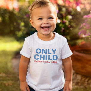 Camiseta Infantil Filho Único Expirando Divertido Azul Irmão Mais Ve