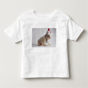 Camiseta Infantil Filhote de cachorro do buldogue que veste o chapéu