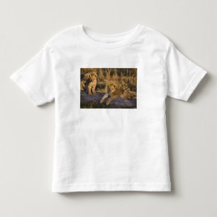 Camiseta Infantil Filhotes de Leão no Tronco