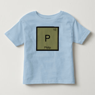 Camiseta Infantil Filipe Nome Química Elemento Tabela Periódica