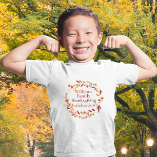Camiseta Infantil Fim da Ação de Graças Anual da Família Fala Pe