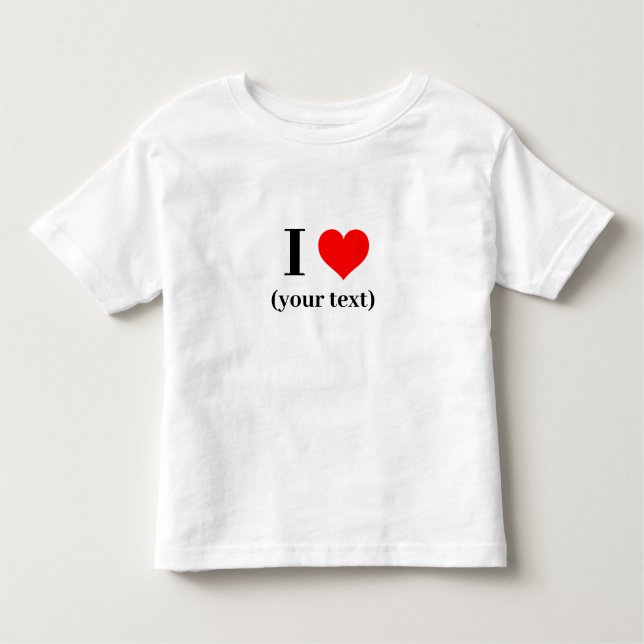 Camiseta Infantil Fina - Personalizado Eu amo (seu (Frente)
