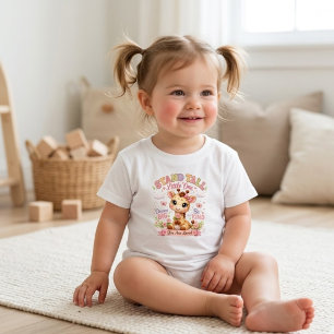 Camiseta Infantil Fique Erguida Pequena Um Girafa Floral Infantil