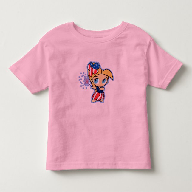 Camiseta Infantil Firecracker Hula Girl Crianças & Toddler T-shirts (Frente)