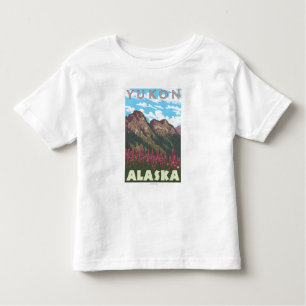 Camiseta Infantil Fireweed & montanhas - Yukon, Alaska