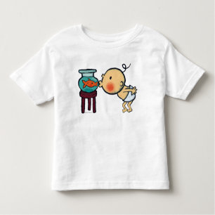 Camiseta Infantil Fishbowl beija o peixe dourado alaranjado