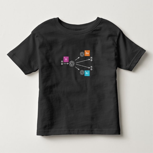 Camiseta Infantil Física da cisão nuclear Urânio Bário Krypton (Frente)