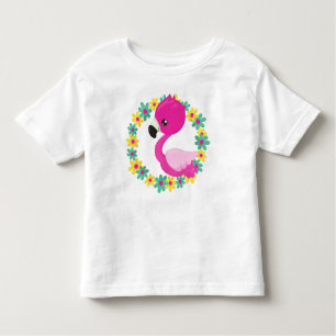 Camiseta Infantil Flamingo, Baby Flamingo, Bird, Flores