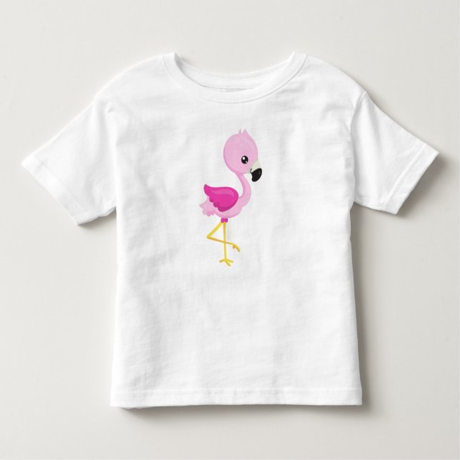 Camiseta Infantil Flamingo, Baby Flamingo, Flamingo Rosa, Bird (Frente)