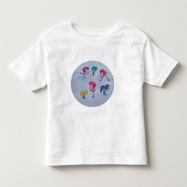 Camiseta Infantil Flamingo Beach Toddler T Shirt (Frente)