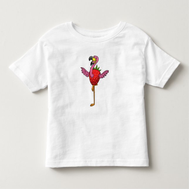 Camiseta Infantil Flamingo com morango (Frente)