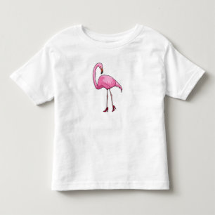 Camiseta Infantil Flamingo com salto alto