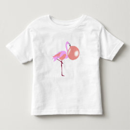Camiseta Infantil Flamingo Engraçado de Chiclete Sopra Bolha
