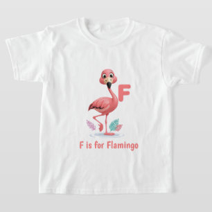 Camiseta Infantil Flamingo Fofo F é para Flaming