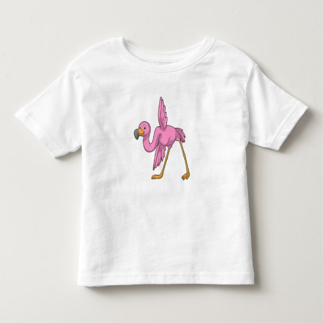 Camiseta Infantil Flamingo no exercício do Yoga Stretching (Frente)