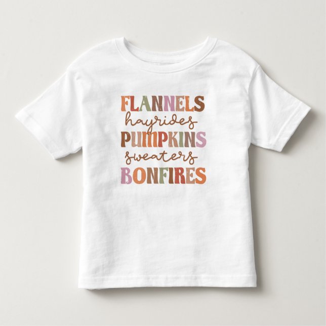 Camiseta Infantil Flannels Pumpkins Bonfire (Frente)