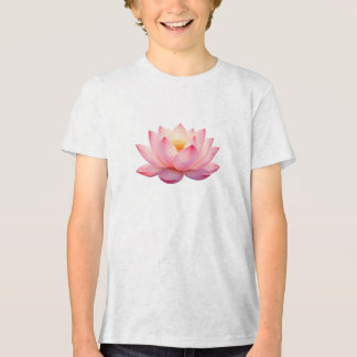Camiseta Infantil Flor de Lótus Rosa Estética Zen