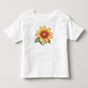 Camiseta Infantil Flor Laranja