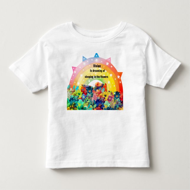 Camiseta Infantil Flor personalizada com nome (Frente)