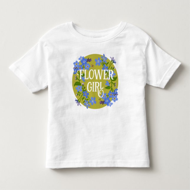 Camiseta Infantil Flor Rapariga Toddler Floral de Casamento Esquece- (Frente)