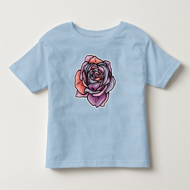 Camiseta Infantil Flor Rosa colorido (Frente)