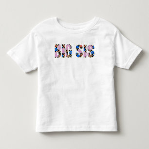 Camiseta Infantil Flor Verificado Com "Big Sis" Retro
