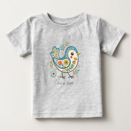 Camiseta Infantil Floral Blue Bird
