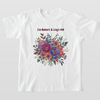 Camiseta Infantil Floral Colorida Personalizada