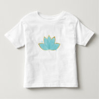Floral Lotus Seafoam Azul e Faux Dourado